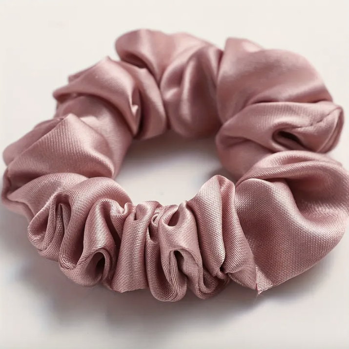 Satin Scrunchie Hair Tie - Dusty Pink Colour