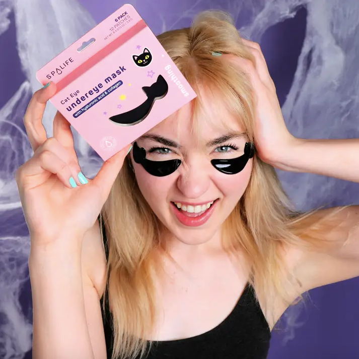 Black Cat Shaped Smoothing Under Eye Mask – Hyaluronic Acid, Ceramides & Plant Collagen (6 Pairs)
