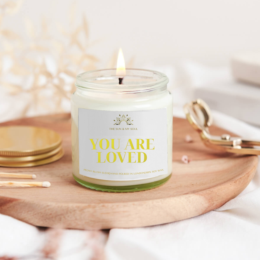 You Are Loved - Peony Blush Suede Scented Soy Candle