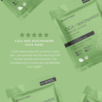 Cica + Niacinamide Sheet Face Mask⎜Blemish Control, Anti-Ageing