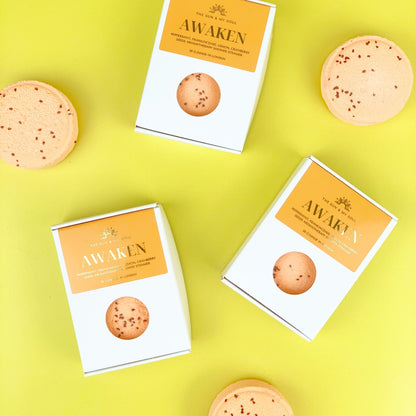 Awaken Aromatherapy Shower Steamer in Box - Peppermint, Frankincense, Lemon and Cranberry Seeds