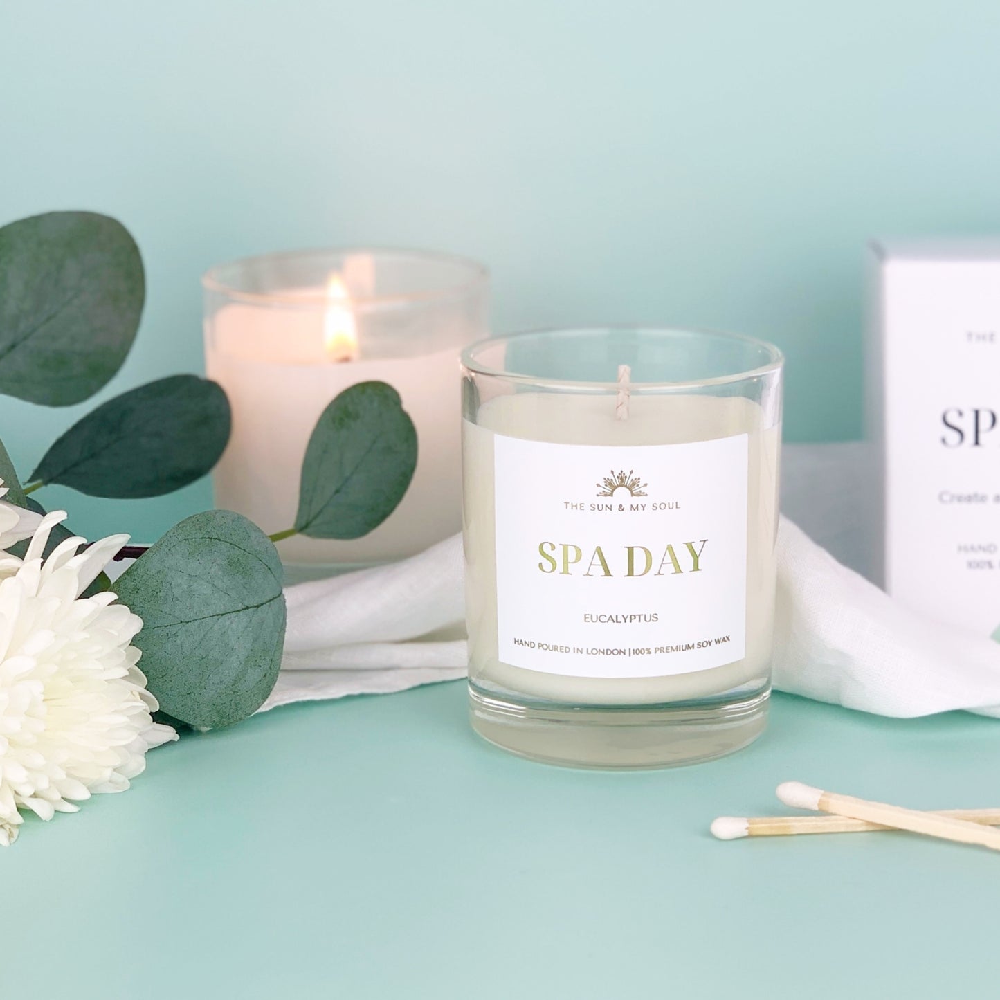 Spa Day - Eucalyptus Scented Premium Soy Wax Candle