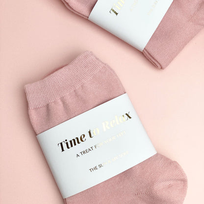 Time to Relax Cosy Cotton Socks - Pink