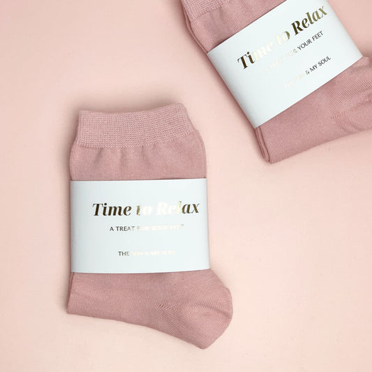 Time to Relax Cosy Cotton Socks - Pink