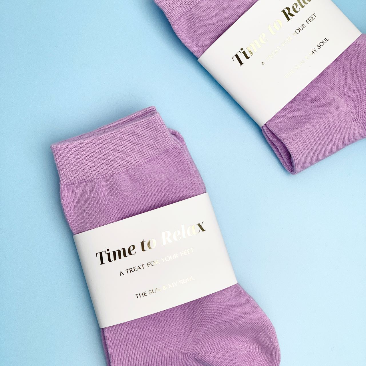Time to Relax Cosy Cotton Socks - Purple