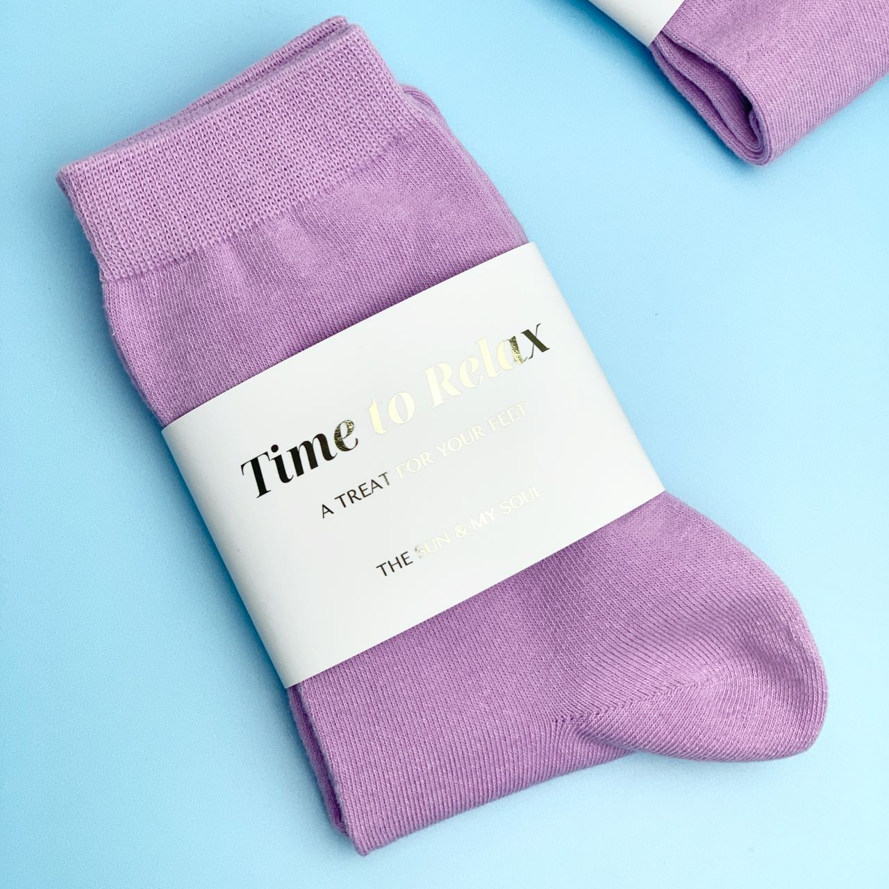 Time to Relax Cosy Cotton Socks - Purple