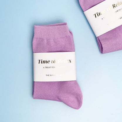 Time to Relax Cosy Cotton Socks - Purple