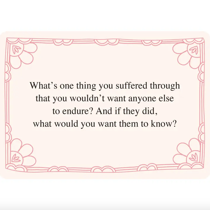 Text question on a decorative pink background with floral elements