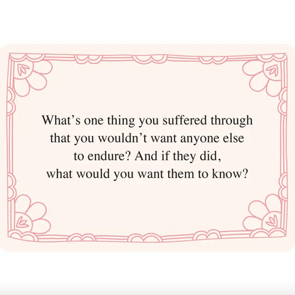 Text question on a decorative pink background with floral elements