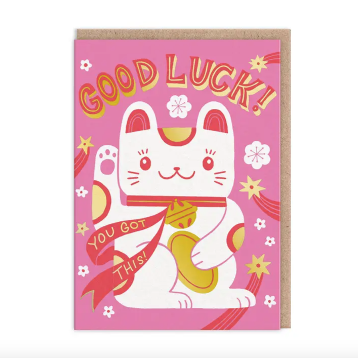 Good Luck Lucky Cat Greeting Card