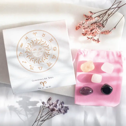 Zodiac Crystal Tumblestone Set - Birthday Gift by Star Sign