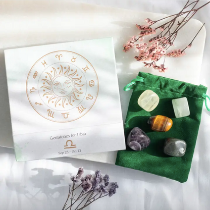 Zodiac Crystal Tumblestone Set - Birthday Gift by Star Sign