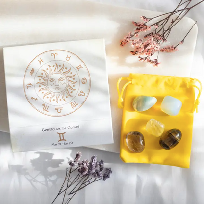 Zodiac Crystal Tumblestone Set - Birthday Gift by Star Sign
