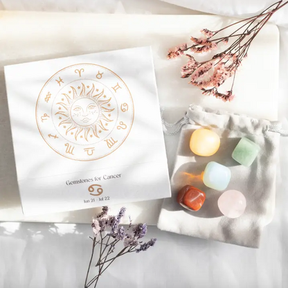 Zodiac Crystal Tumblestone Set - Birthday Gift by Star Sign