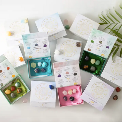 Zodiac Crystal Tumblestone Set - Birthday Gift by Star Sign