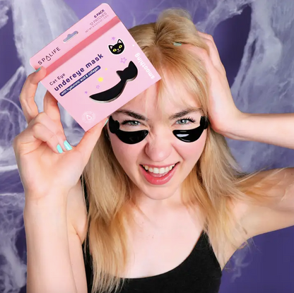 Black Cat Shaped Smoothing Under Eye Mask – Hyaluronic Acid, Ceramides & Plant Collagen (6 Pairs)