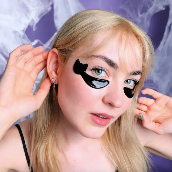 Black Cat Shaped Smoothing Under Eye Mask – Hyaluronic Acid, Ceramides & Plant Collagen (6 Pairs)