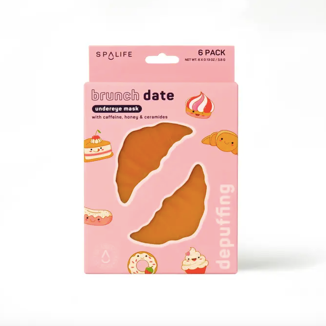 Croissant Shaped Hydrating Under Eye Mask – Hyaluronic Acid, Caffeine & Peptides (6 Pairs)