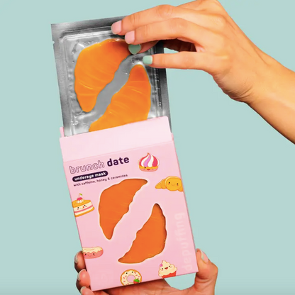 Croissant Shaped Hydrating Under Eye Mask – Hyaluronic Acid, Caffeine & Peptides (6 Pairs)