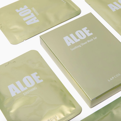 Lapcos aloe soothing sheet mask packaging on a white background