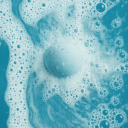 Close-up of blue bubbles and water texture