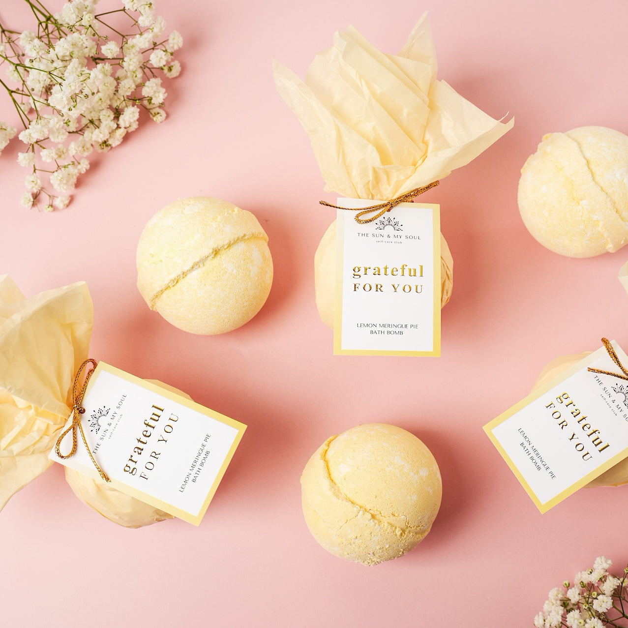 Grateful For You - Lemon Meringue Pie Gratitude Bath Bomb